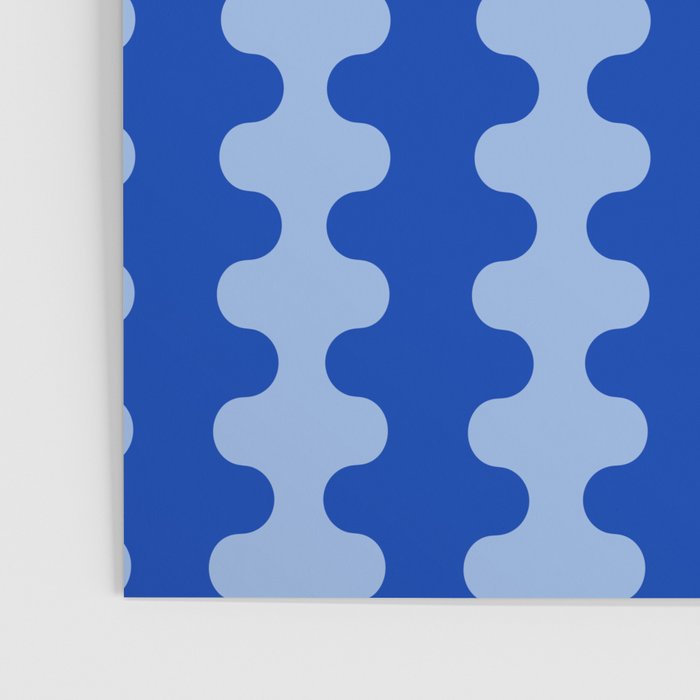 Blue Ogee A-Go-Go Retro Pop Pattern in Cobalt Sky Poster Gallery Image 3