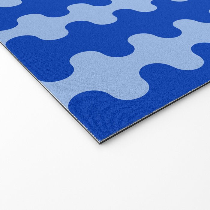 Blue Ogee A-Go-Go Retro Pop Pattern in Cobalt Sky Welcome Mat Gallery Image 2