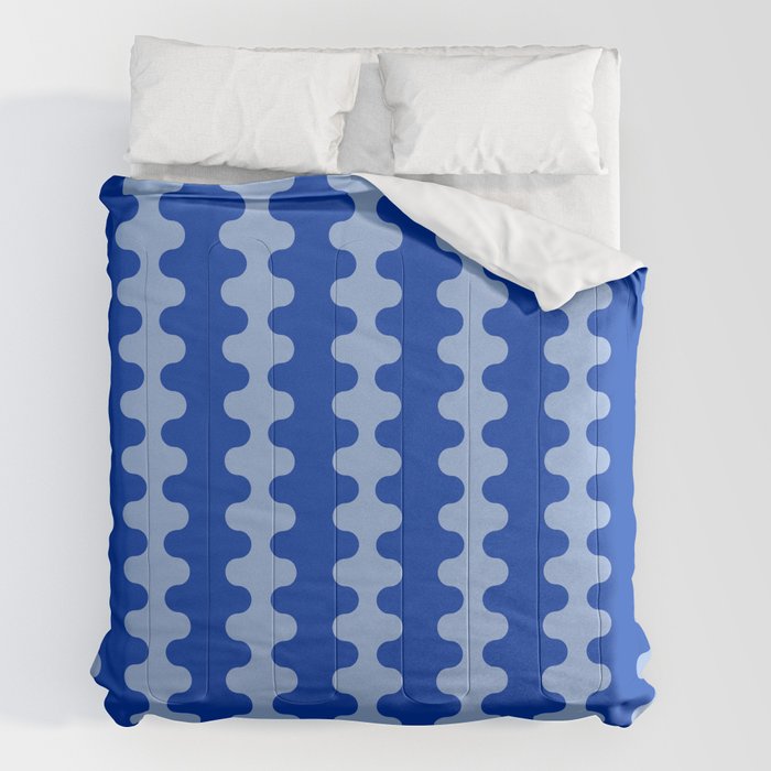 Blue Ogee A-Go-Go Retro Pop Pattern in Cobalt Sky Comforter Gallery Image 2