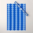 Blue Ogee A-Go-Go Retro Pop Pattern in Cobalt Sky Wrapping Paper Gallery Image 1
