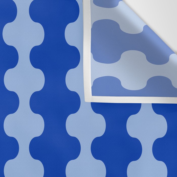 Blue Ogee A-Go-Go Retro Pop Pattern in Cobalt Sky Wall Tapestry Gallery Image 3