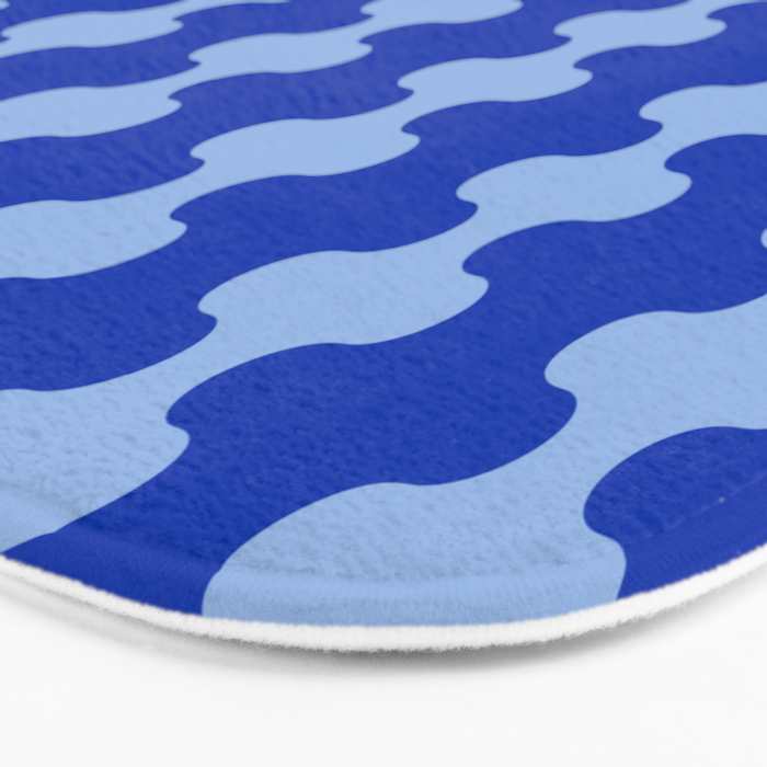 Blue Ogee A-Go-Go Retro Pop Pattern in Cobalt Sky Bath Mat Gallery Image 3