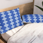 Blue Ogee A-Go-Go Retro Pop Pattern in Cobalt Sky Pillow Sham Gallery Image 2