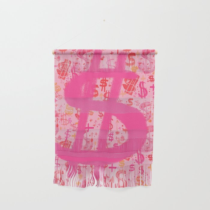 Pink Dollar Signs Wall Hanging