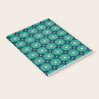 Mid Century Modern Atomic Dots and Stars Retro Pattern 2 in Mid Mod Teal Turquoise Navy Blue Beige Notebook Gallery Image 2