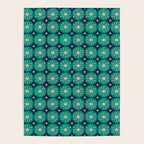 Mid Century Modern Atomic Dots and Stars Retro Pattern 2 in Mid Mod Teal Turquoise Navy Blue Beige Poster Gallery Image 4