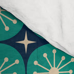 Mid Century Modern Atomic Dots and Stars Retro Pattern 2 in Mid Mod Teal Turquoise Navy Blue Beige Comforter Gallery Image 4