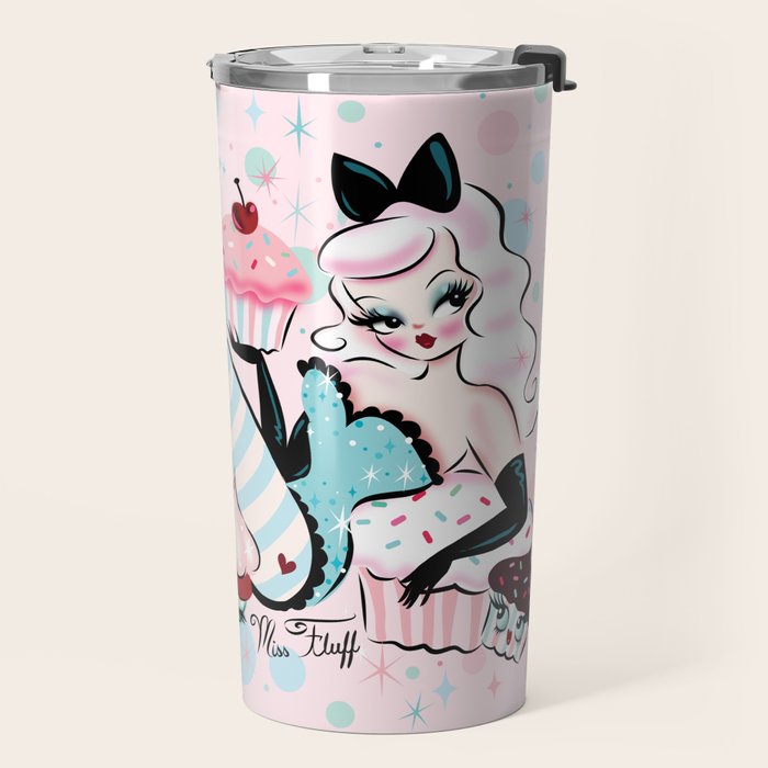 Vanilla Cupcake Pinup Doll  Travel Mug Gallery Image 2