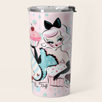 Vanilla Cupcake Pinup Doll  Travel Mug Gallery Image 2