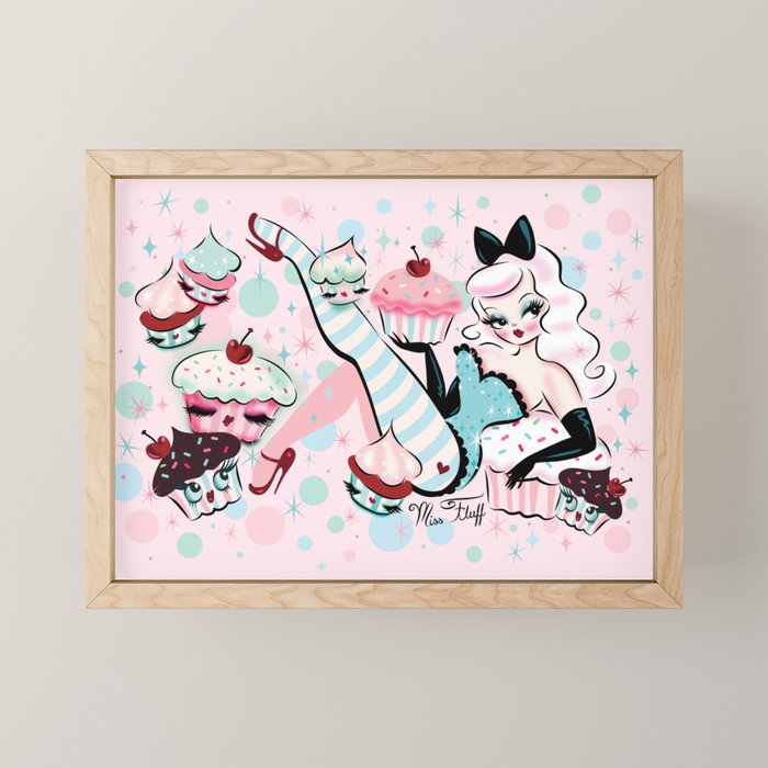Vanilla Cupcake Pinup Doll  Mini Art Print Gallery Image 1