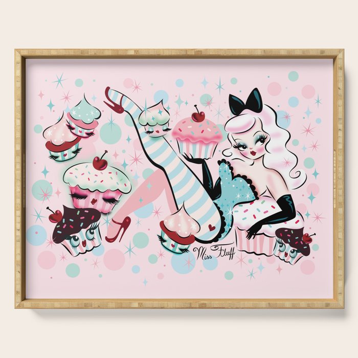 Vanilla Cupcake Pinup Doll  Serving Tray Gallery Image 1