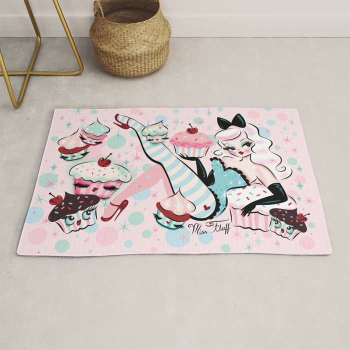 Vanilla Cupcake Pinup Doll  Rug Gallery Image 1