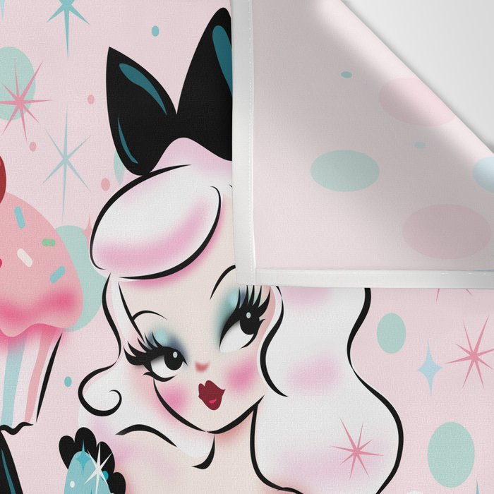 Vanilla Cupcake Pinup Doll  Wall Tapestry Gallery Image 3