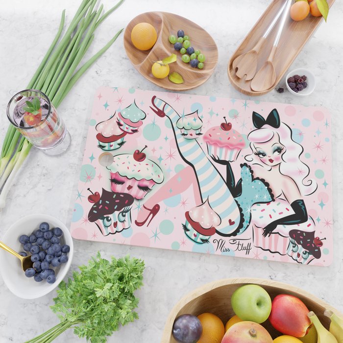 Vanilla Cupcake Pinup Doll  Cutting Board Gallery Image 2