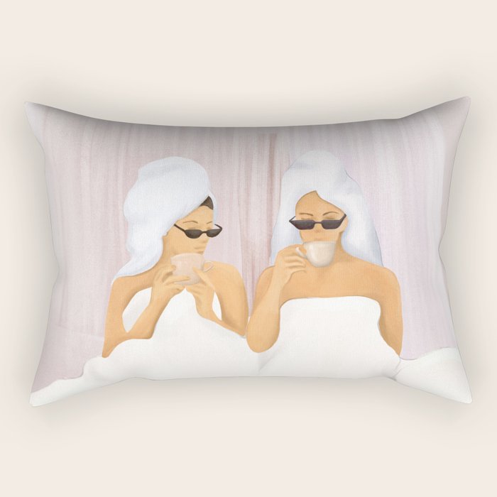 Morning with a friend Rectangular Pillow Gallery Image 2