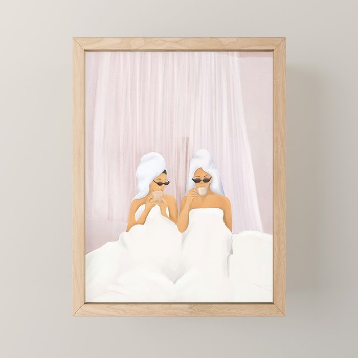 Morning with a friend Mini Art Print Gallery Image 1