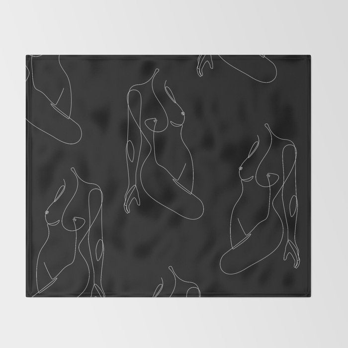 Single Nude Night Throw Blanket Gallery Image 2