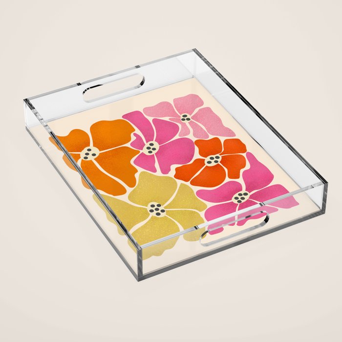 Blooming Retro Florals Acrylic Tray Gallery Image 1