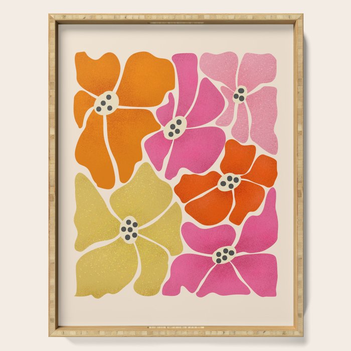 Blooming Retro Florals Serving Tray Gallery Image 1