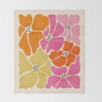 Blooming Retro Florals Throw Blanket Gallery Image 2