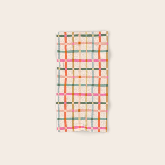 Colourful window pane checked pattern Bath Towel Gallery Image 1