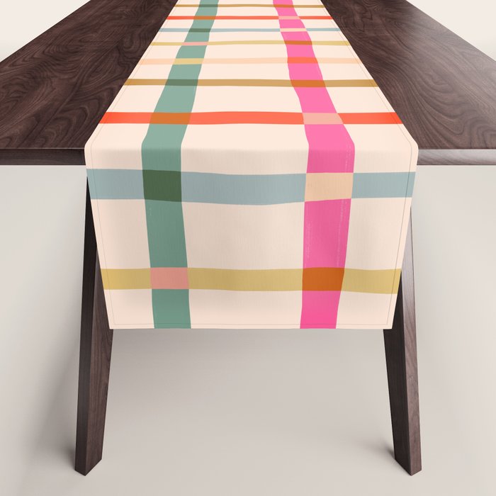 Colourful window pane checked pattern Table Runner Gallery Image 1