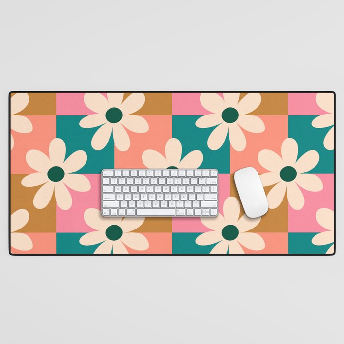 Daisy checkered - colors  Desk Mat Gallery Image 1
