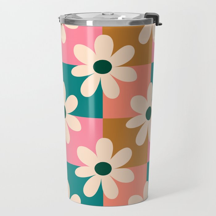 Daisy checkered - colors  Travel Mug Gallery Image 2