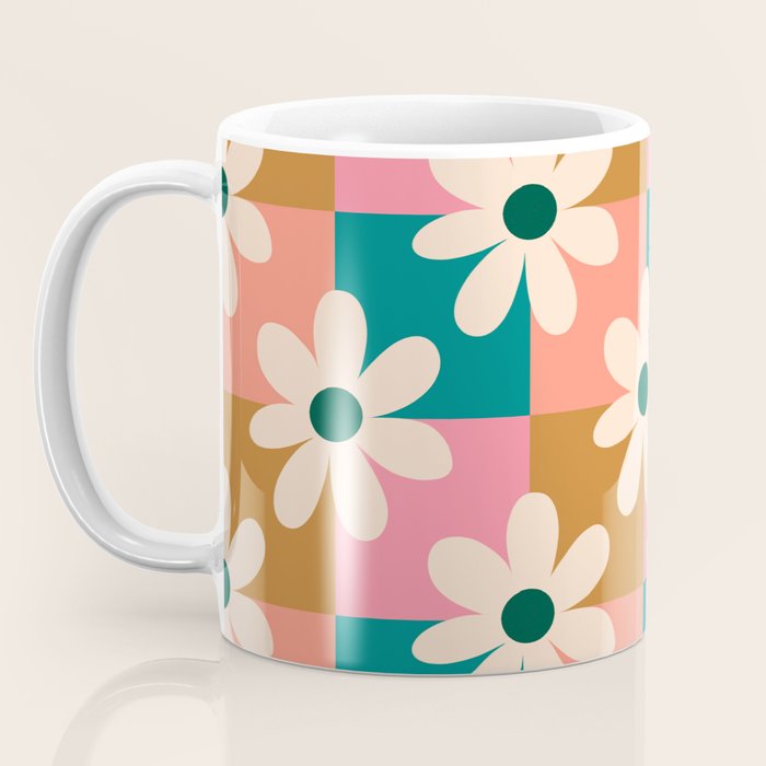 Daisy checkered - colors  Coffee Mug Gallery Image 3