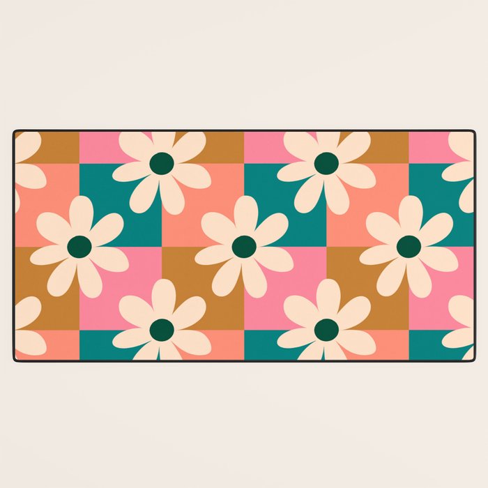 Daisy checkered - colors  Desk Mat Gallery Image 3
