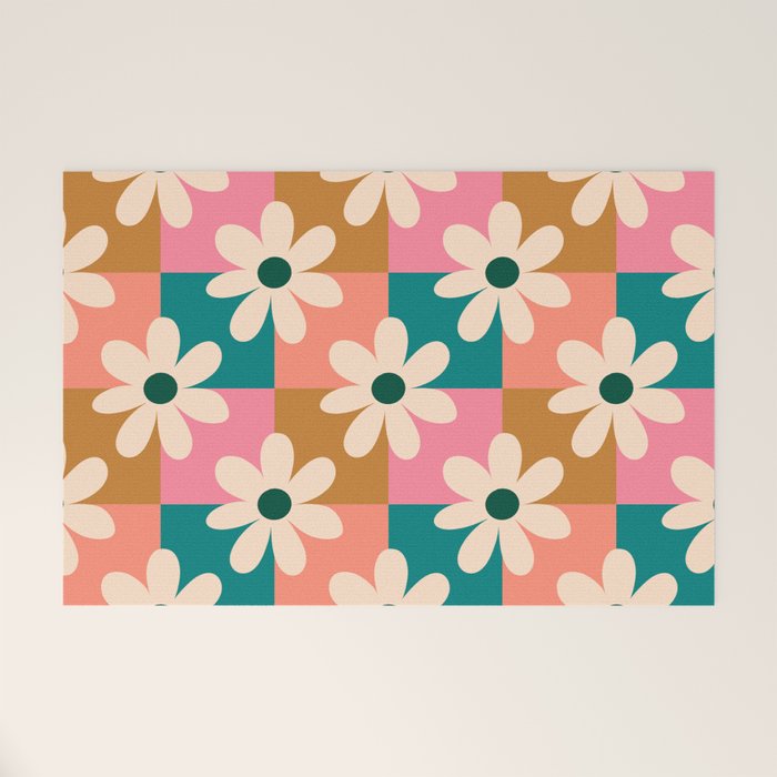 Daisy checkered - colors  Welcome Mat Gallery Image 1
