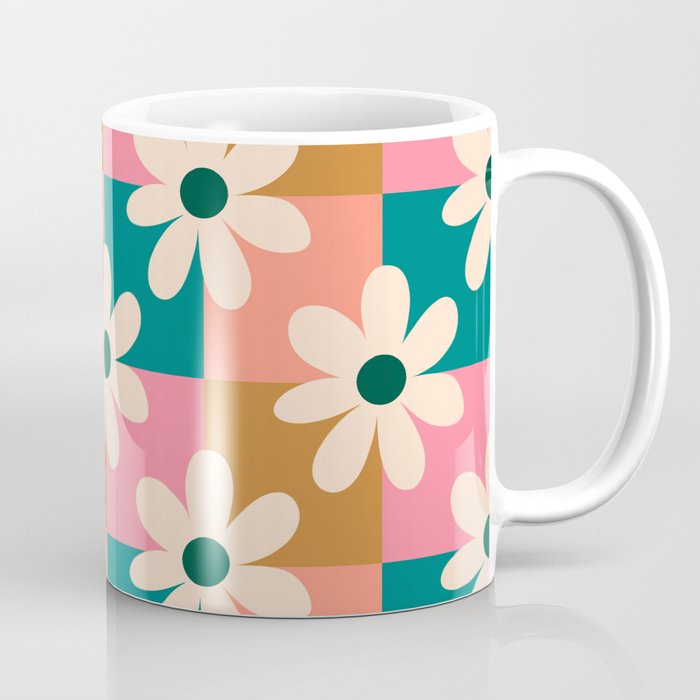 Daisy checkered - colors  Coffee Mug Gallery Image 1