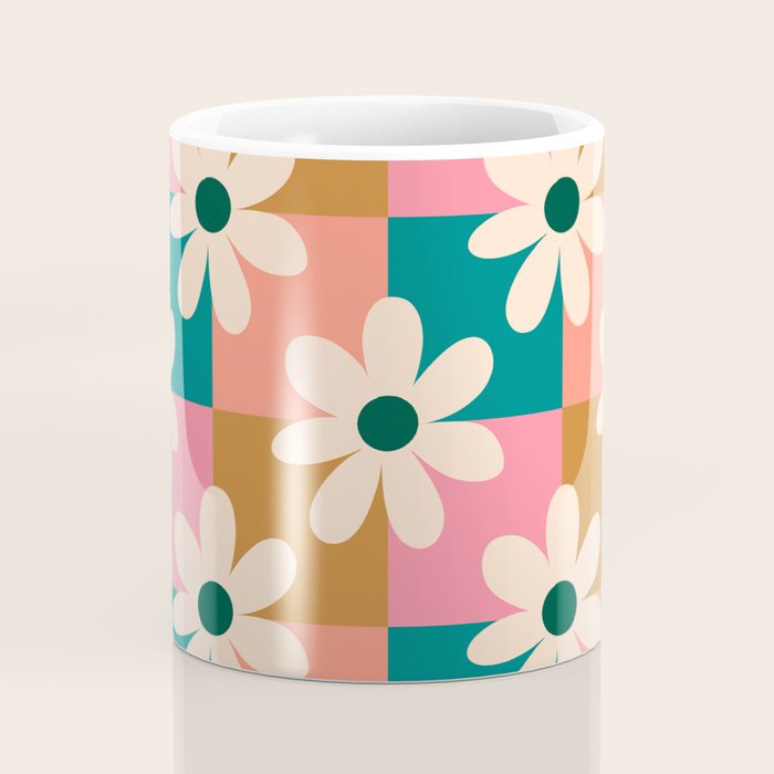 Daisy checkered - colors  Coffee Mug Gallery Image 4