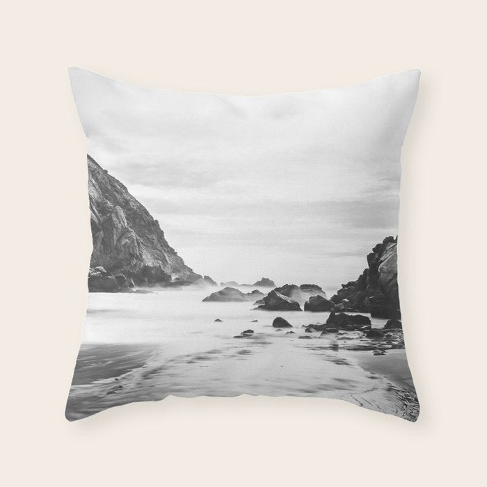 Big Sur Black and White Throw Pillow Gallery Image 6
