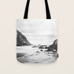 Big Sur Black and White Tote Bag Gallery Image 1