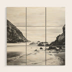 Big Sur Black and White Wood Wall Art Gallery Image 1