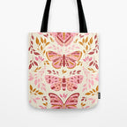 Vintage Butterflies Pink  Tote Bag Gallery Image 1