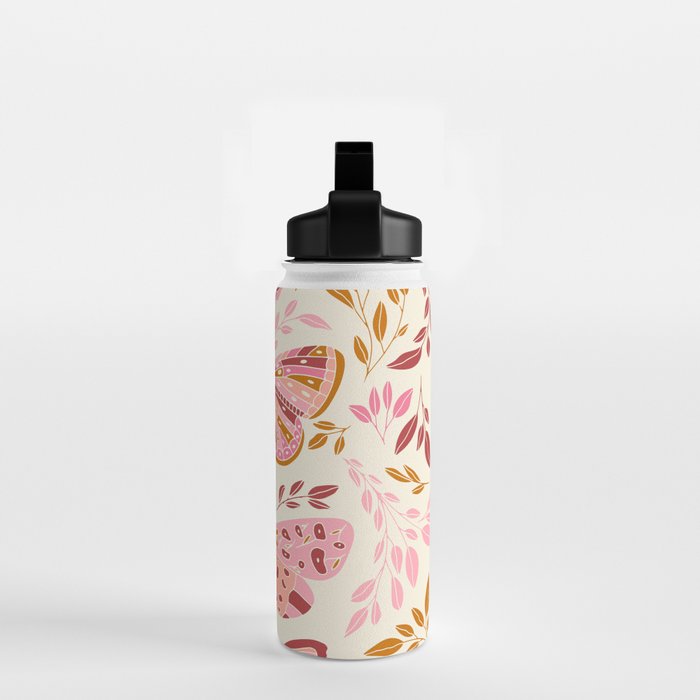 Vintage Butterflies Pink  Water Bottle Gallery Image 2