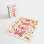 Vintage Butterflies Pink  Jigsaw Puzzle Gallery Image 2