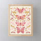 Vintage Butterflies Pink  Mini Art Print Gallery Image 1