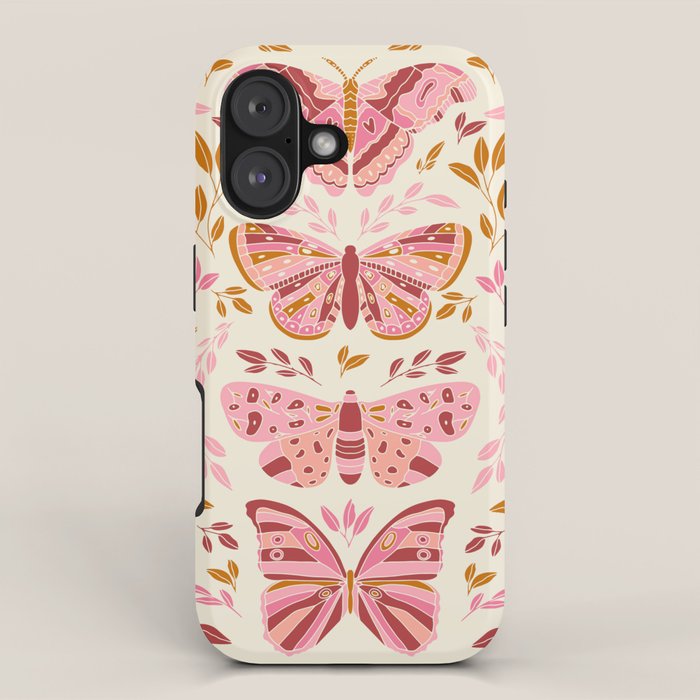 Vintage Butterflies Pink  iPhone Case Gallery Image 1