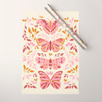 Vintage Butterflies Pink  Wrapping Paper Gallery Image 1