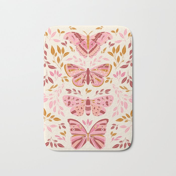 Vintage Butterflies Pink  Bath Mat Gallery Image 1