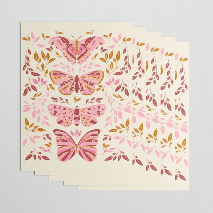 Vintage Butterflies Pink  Wrapping Paper Gallery Image 3