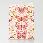 Vintage Butterflies Pink  Stationery Card Gallery Image 2