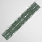 Arrow Lines Pattern in Forest Sage Green 2 Table Runner Gallery Image 3