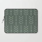 Arrow Lines Pattern in Forest Sage Green 2 Laptop Sleeve Gallery Image 1