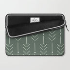 Arrow Lines Pattern in Forest Sage Green 2 Laptop Sleeve Gallery Image 2