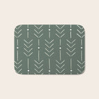 Arrow Lines Pattern in Forest Sage Green 2 Bath Mat Gallery Image 1