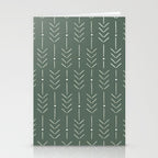 Arrow Lines Pattern in Forest Sage Green 2 Stationery Card Gallery Image 2